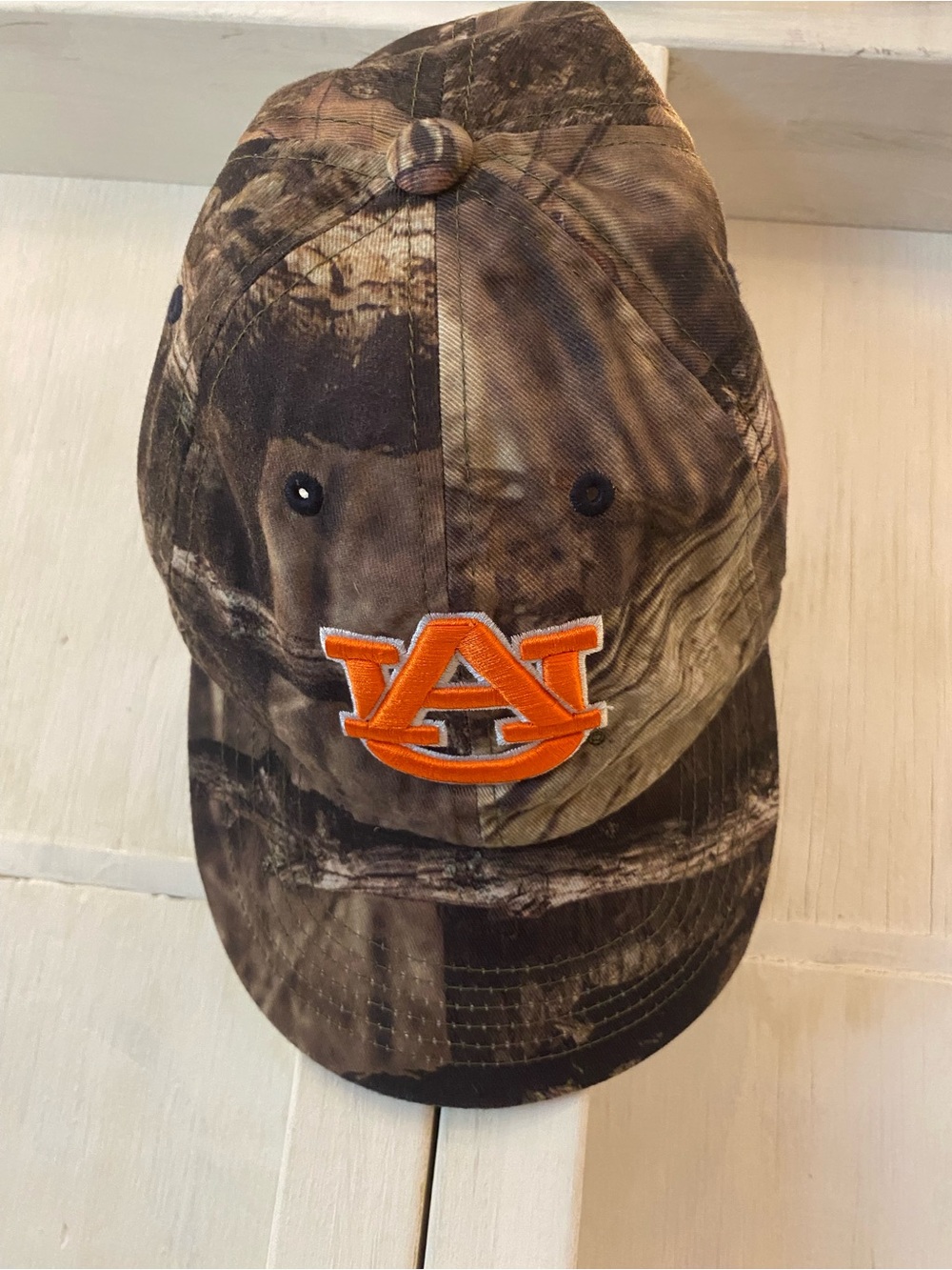 Camo Baseball Cap with Orange AU Logo